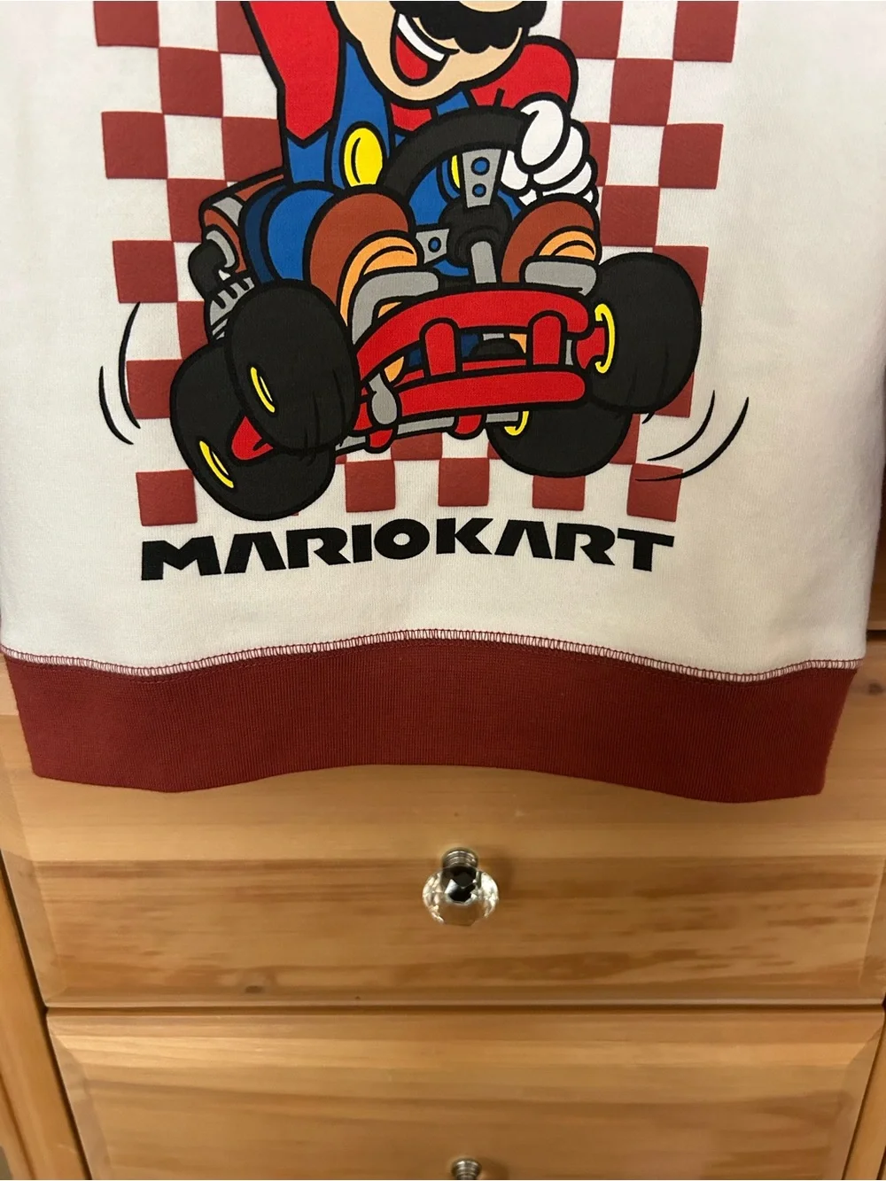 Mario Kart Raglan Sweatshirt - Red & White New With Tags